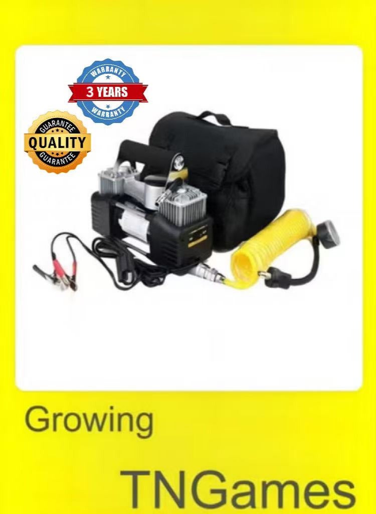 TNGames Dual Cylinder Car Tyre Inflator Air Compressor Pump - Image 1