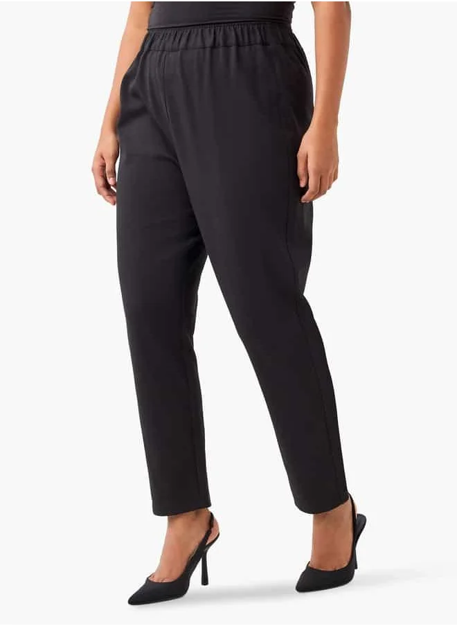 Ulla Popken Plus Size Ulla Popken Elasticated Waist Pants