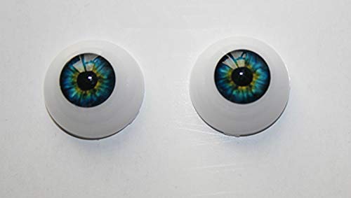 DoubleWood Halloween Eyeballs 4 Pairs of 4 Colors 24mm Half Round Realistic Acrylic Eyes for Halloween Props, Masks, Dolls or Bears Craft Plastic Eyeballs (24mm) - Image 2