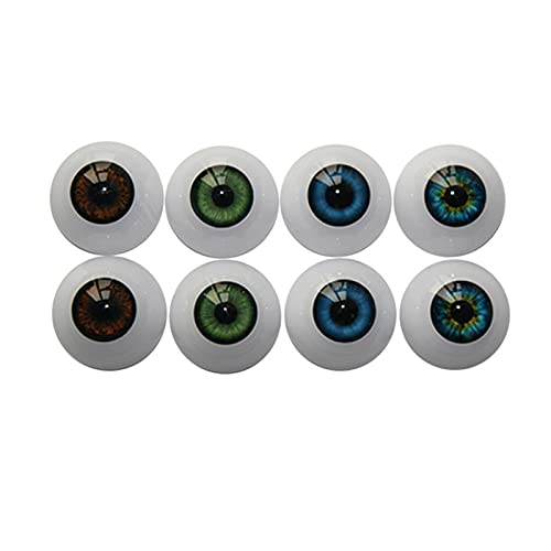 DoubleWood Halloween Eyeballs 4 Pairs of 4 Colors 24mm Half Round Realistic Acrylic Eyes for Halloween Props, Masks, Dolls or Bears Craft Plastic Eyeballs (24mm) - Image 1