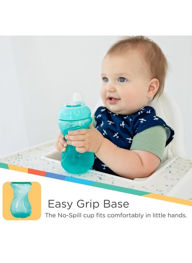 Nuby Nuby No-Spill Easy Grip Cup, 10 Ounce 3 pack (Aqua, Coral, Yellow)  - Image 2