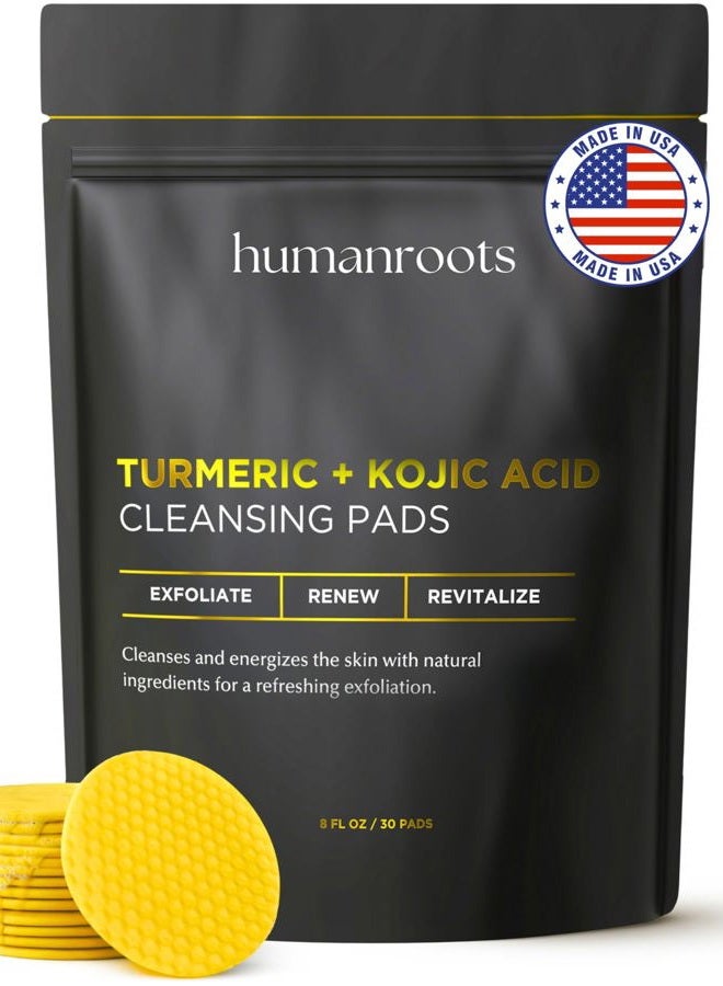 humanroots Turmeric Cleansing Pad - Gentle Exfoliating Face Pad - Image 1