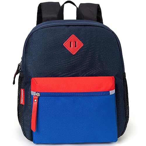 HawLander Little Kids Backpack for Boys or Girls, Toddler School Bag Fits 3 to 6 years old, Navy blue, 12 Inch - Image 1