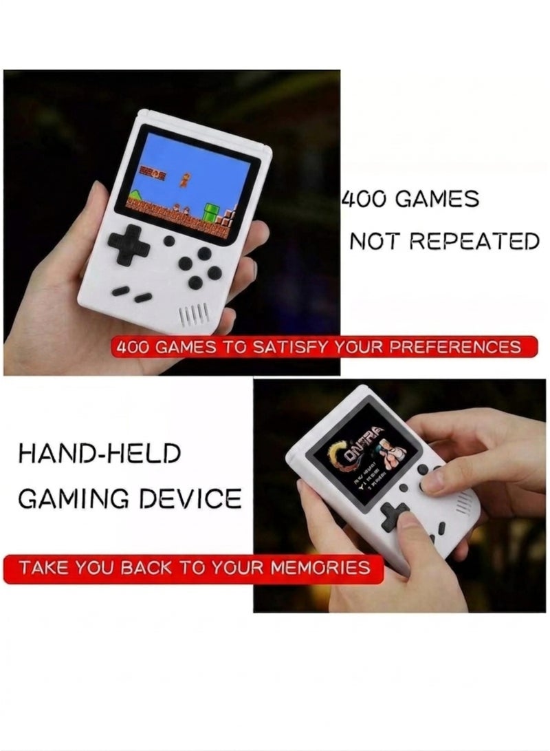 SUP Handheld Game Console with 400 Classic Retro Games, 3-Inch Color Screen, Rechargeable Battery, Portable Mini Gaming Device for Kids & Adults | White - Image 2