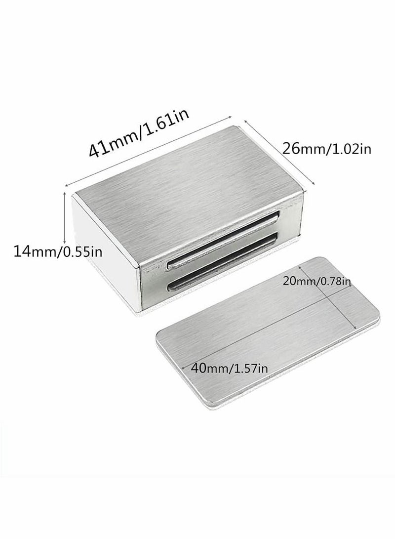 Excefore Magnetic Door Catch, Strong Drawer Magnetic Latches Kitchen Cabinet Magnets, Cabinet Door Magnet Latch Stainless Steel Kitchen Magnetic Latch for Cupboard, Drawer (4 Pack) - Image 2