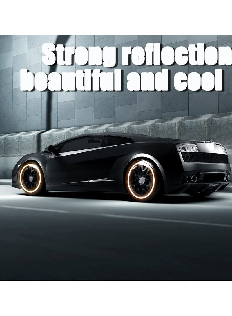 KASTWAVE Reflective Car Wheel Rim Stickers 20pcs Night Safety Warning Car Stickers Anti-Scratch Reflective Stickers Car Motorcycle Wheel Safety Decorative Car Decals Universal for Car Vehicle Truck  - Image 2