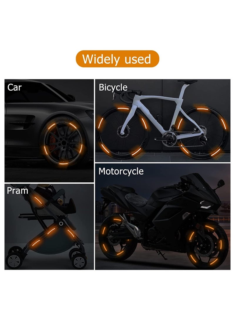 KASTWAVE Reflective Car Wheel Rim Stickers 20pcs Night Safety Warning Car Stickers Anti-Scratch Reflective Stickers Car Motorcycle Wheel Safety Decorative Car Decals Universal for Car Vehicle Truck  - Image 3