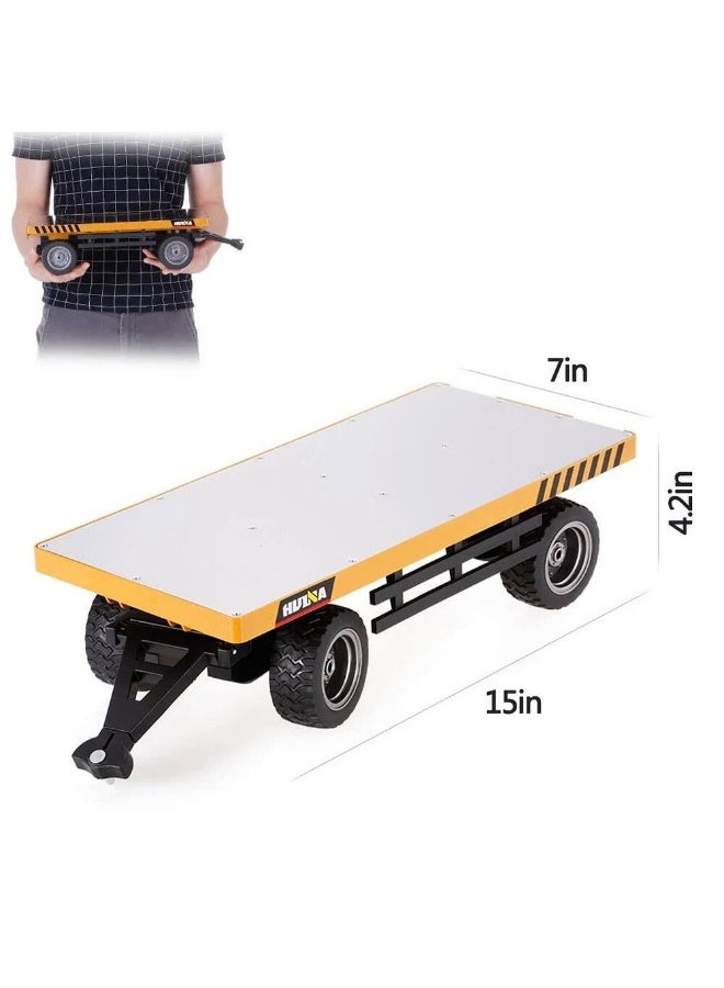 Huina 1578 1:10 Alloy Flatbed Trailer Remote Control Construction Vehicle Accessory - Image 4