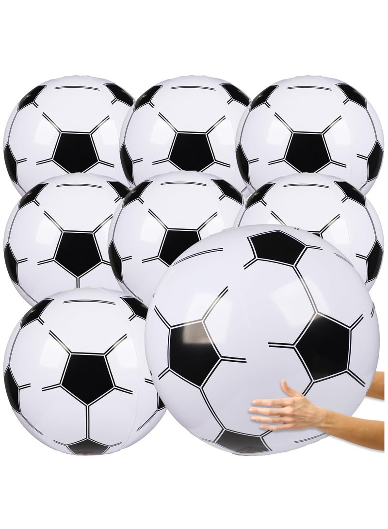 Excefore 16 Inch Glossy Beach Ball, 8 Pcs Giant Inflatable Sports Balls Large Inflatable Beach Ball for Summer Pool Outdoor Sports Games Party Decor - Image 1