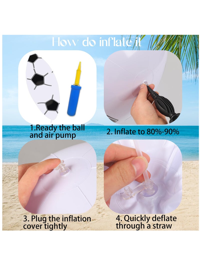 Excefore 16 Inch Glossy Beach Ball, 8 Pcs Giant Inflatable Sports Balls Large Inflatable Beach Ball for Summer Pool Outdoor Sports Games Party Decor - Image 3