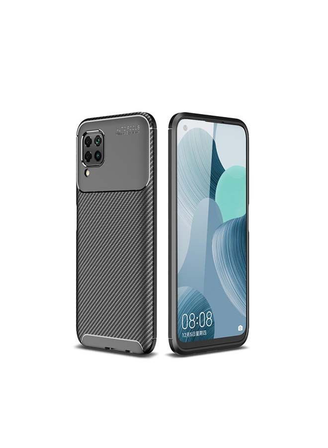 NIBEMINENT Carbon Fiber Series Slim Ultra-Thin Lightweight Flexible Cover For Huawei Nova 6 SE/Nova 7i/Huawei P40 Lite Black