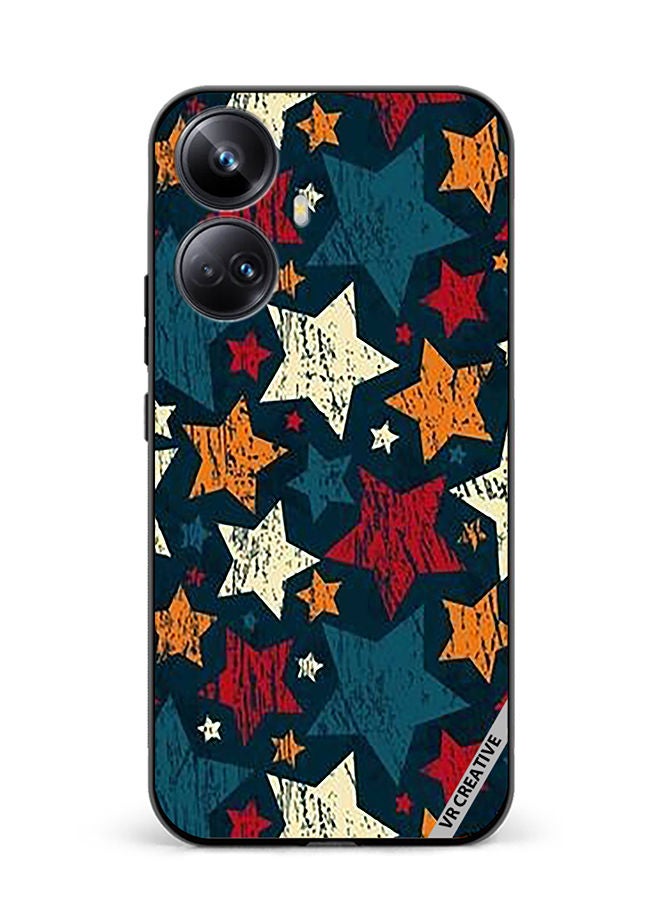 VR CREATIVE Protective Case Cover For Realme 10 Pro Plus Colorful Stars Design Multicolour - Image 1