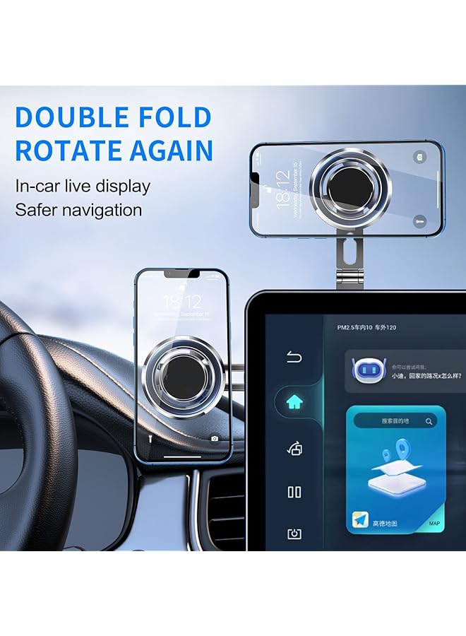 KASTWAVE Magnetic Phone Mount For Tesla Motors,Compatible All Phones,Folding And Sliding Design,Ultra-Strong Magnetic Grip (Black) - Image 5