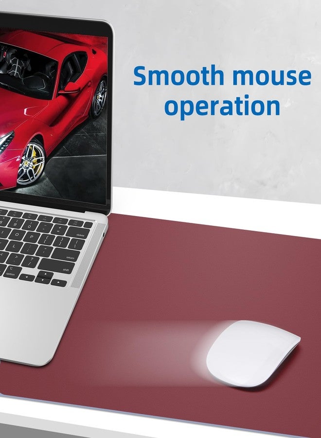 AFIING Leather Desk Pad Protector,Mouse Pad,Office Desk Mat, Non-Slip PU Leather Desk Blotter,Large desk mat,Waterproof Keyboard mat for Office/Home/Decor (Burgundy Red,48" x 17") - Image 5