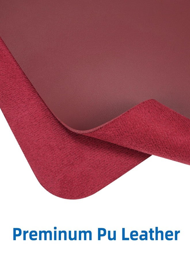 AFIING Leather Desk Pad Protector,Mouse Pad,Office Desk Mat, Non-Slip PU Leather Desk Blotter,Large desk mat,Waterproof Keyboard mat for Office/Home/Decor (Burgundy Red,48" x 17") - Image 2