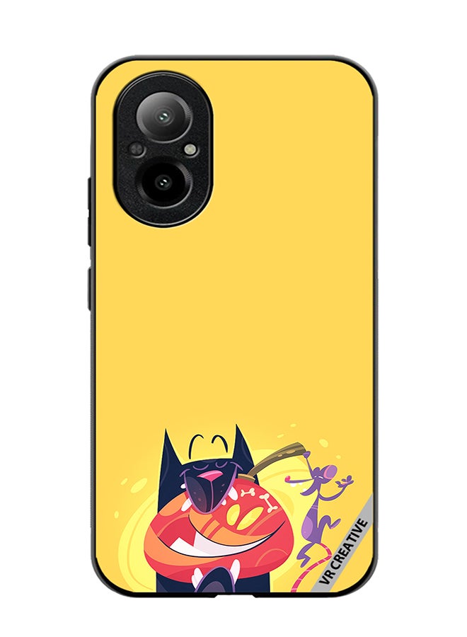 VR CREATIVE Protective Case Cover For Realme C67 4G Halloween Cat Design Multicolour - Image 1