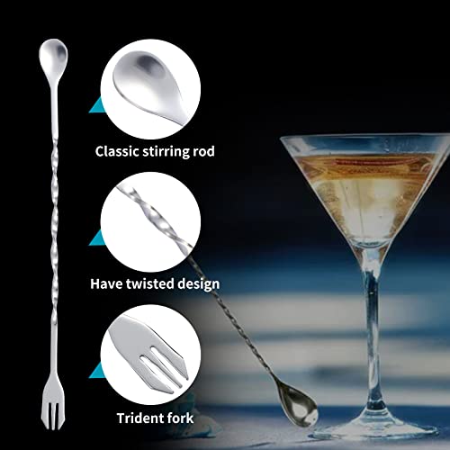 Fpxnb 10 inch & 8 inch Stainless Steel Cocktail Muddler with 2 Mixing Spoon, Home Bar Tool Set, for Making & Creating Delicious Mojitos, & Other Fruit Based Drinks & Beverages in Various Containers - Image 3