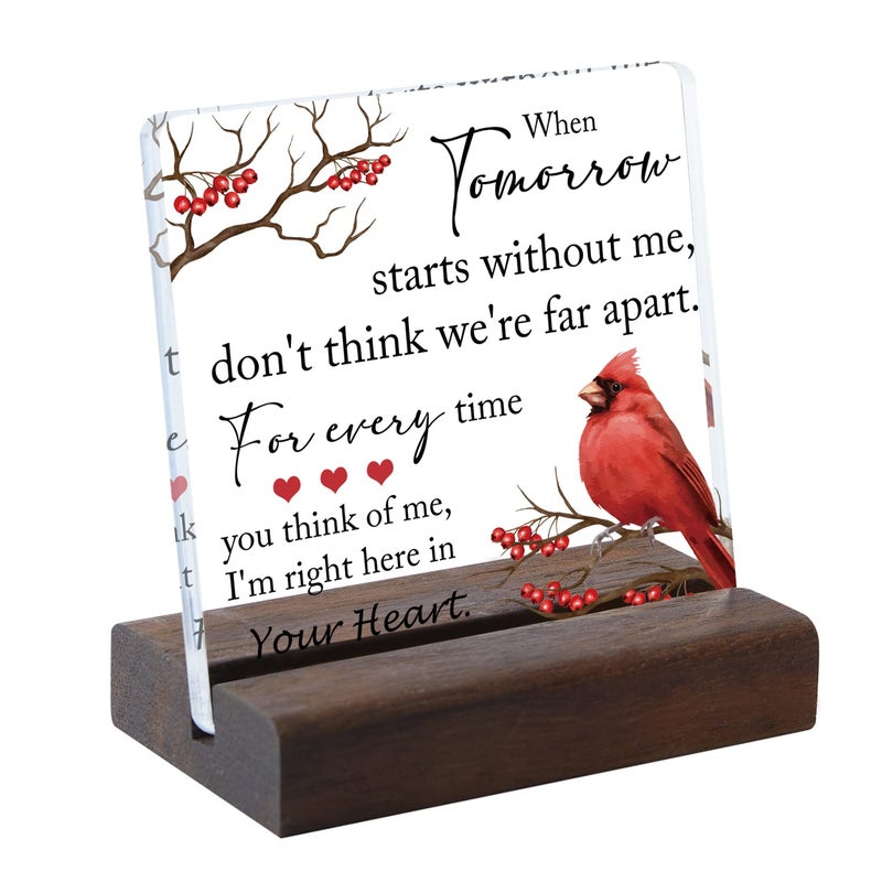 LNOKRIM Sympathy Gifts, Memorial Gifts for Loss of Loved One Condolence Grief Bereavement Present in Memory of Mother Father Husband Wife - Clear Plaque Sign With Wooden Stand (style 4ï¼‰ - Image 1