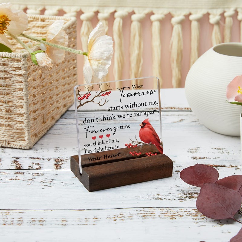 LNOKRIM Sympathy Gifts, Memorial Gifts for Loss of Loved One Condolence Grief Bereavement Present in Memory of Mother Father Husband Wife - Clear Plaque Sign With Wooden Stand (style 4ï¼‰ - Image 5