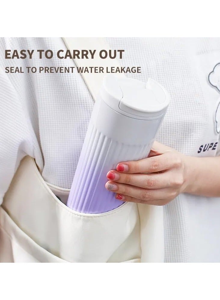QSHOP Stainless Steel Double Wall Vacuum Insulated Thermos Mug with Mesh Strainer and Flip Lid Keep Cold and Hot for 6 Hours, 480ml Coffee Tea Mug  - Image 2