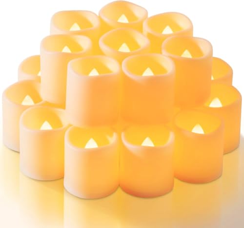 Homemory Flickering Flameless LED Tealight Candles, 12PCS Battery Operated, Realistic Electric for Easter, Wedding, Table - Image 1