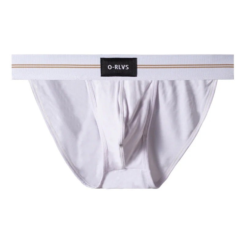 Sexy Men's Modal Breathable Low-Waist Fitness Briefs with Bulge Pocket and High-Slit Design