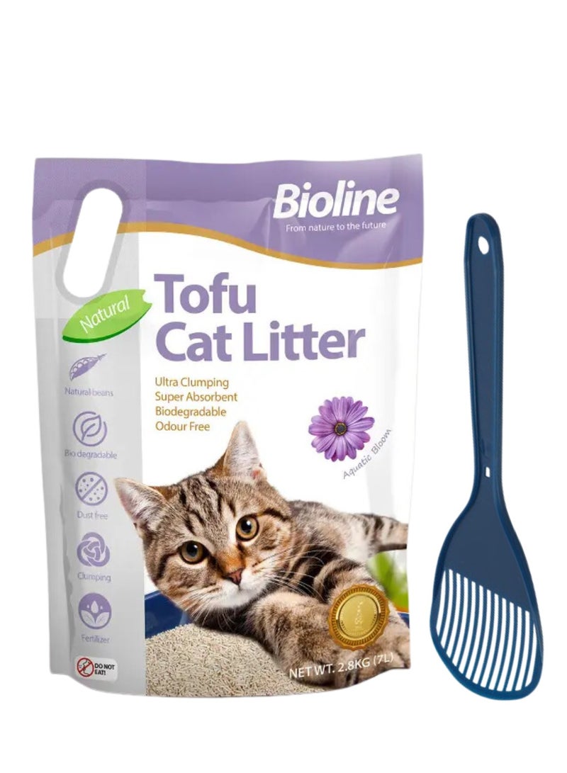 Bioline عرض كومبو - رمل القطط توفو من بيولين 7 لتر - عطر بودرة الأطفال + مغرفة رمل القطط موديرنا - Image 1