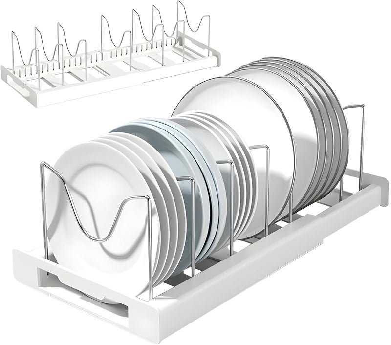 Bellveen Pot Rack Organizer Pan Holder Rack Kitchen Flexible Pot Stand Kitchen For Pots And Pans Lid With 7 Adjustable Compartment Multicolour - Image 1