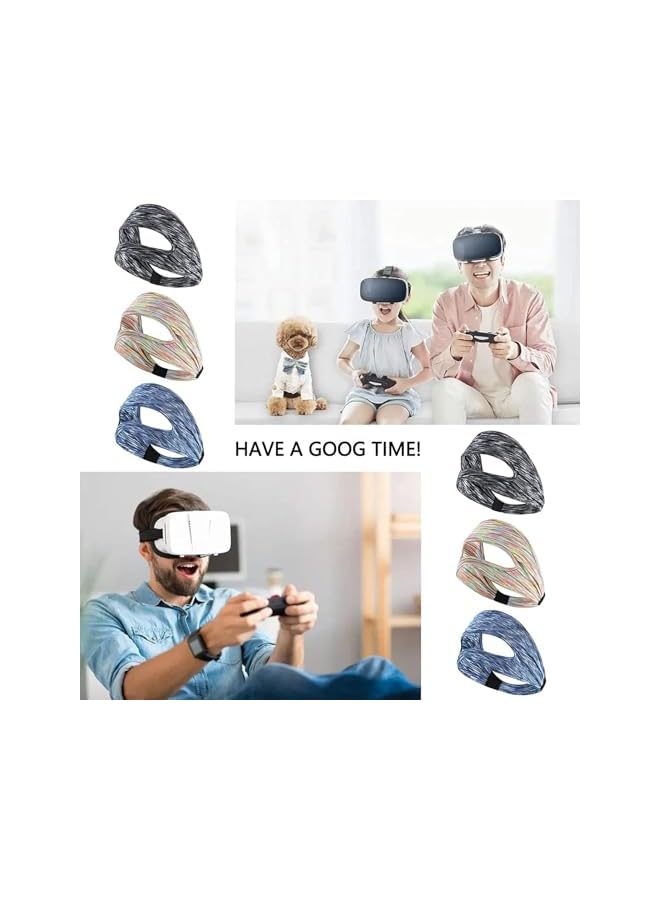 Green Tiger 3Pcs VR Eye Mask, Adjustable Breathable Sweat Band for Meta/Oculus Quest 2/3/3S/Pro, HTC Vive, PS, Gear, Workouts - Image 4