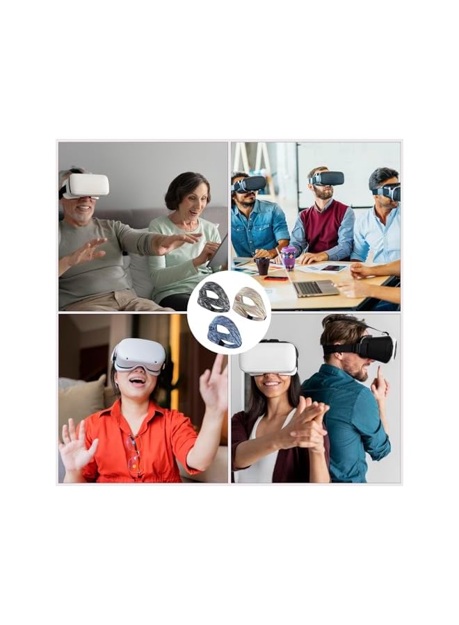 Green Tiger 3Pcs VR Eye Mask, Adjustable Breathable Sweat Band for Meta/Oculus Quest 2/3/3S/Pro, HTC Vive, PS, Gear, Workouts - Image 5