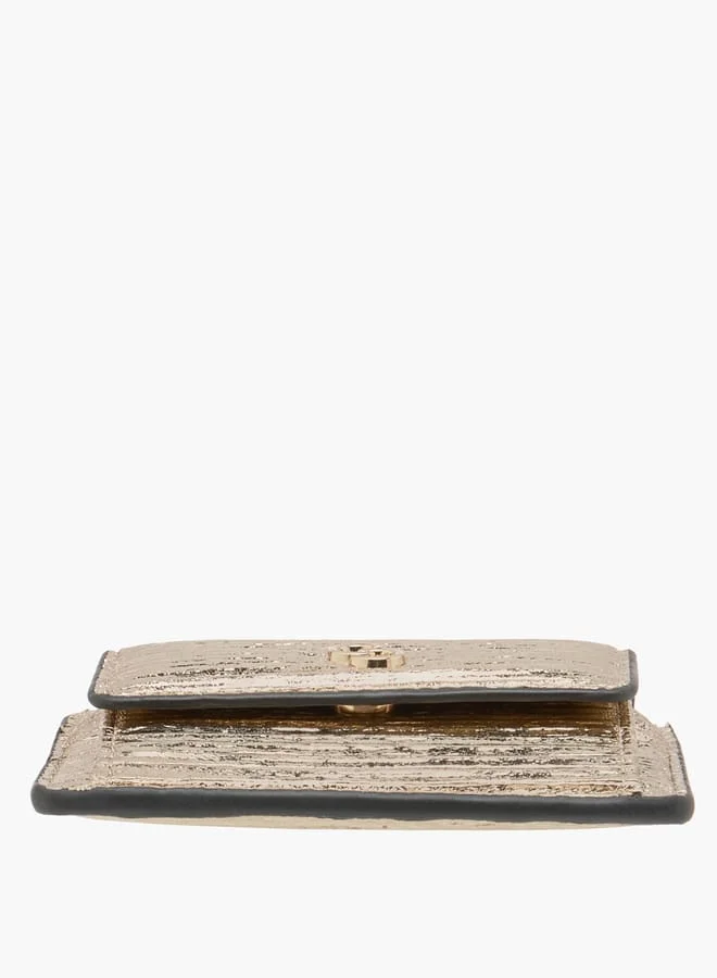 Celeste Women Wrinkle Textured Wallet with Button Closure