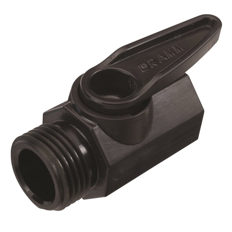 Dramm Plastic Shut Off Valve with One Piece Ball & Large Handle for Ease of Use, Heavy Duty Construction, Black - Image 5