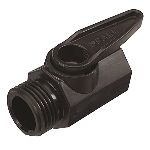Dramm Plastic Shut Off Valve with One Piece Ball & Large Handle for Ease of Use, Heavy Duty Construction, Black - Image 1