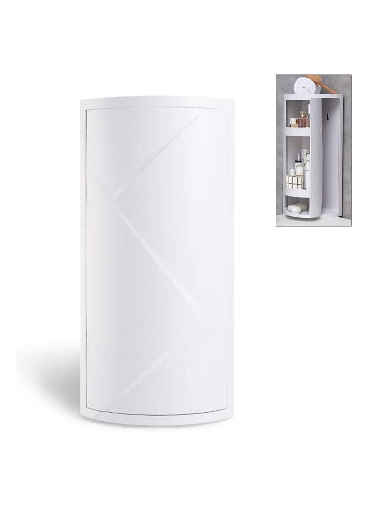 BELLSBERRY Bathroom Corner Cabinet Multifunction Kitchen Bathroom Corner Locker Rotating Triangle Shelf Kitchen Organizer Shelf  - Image 1