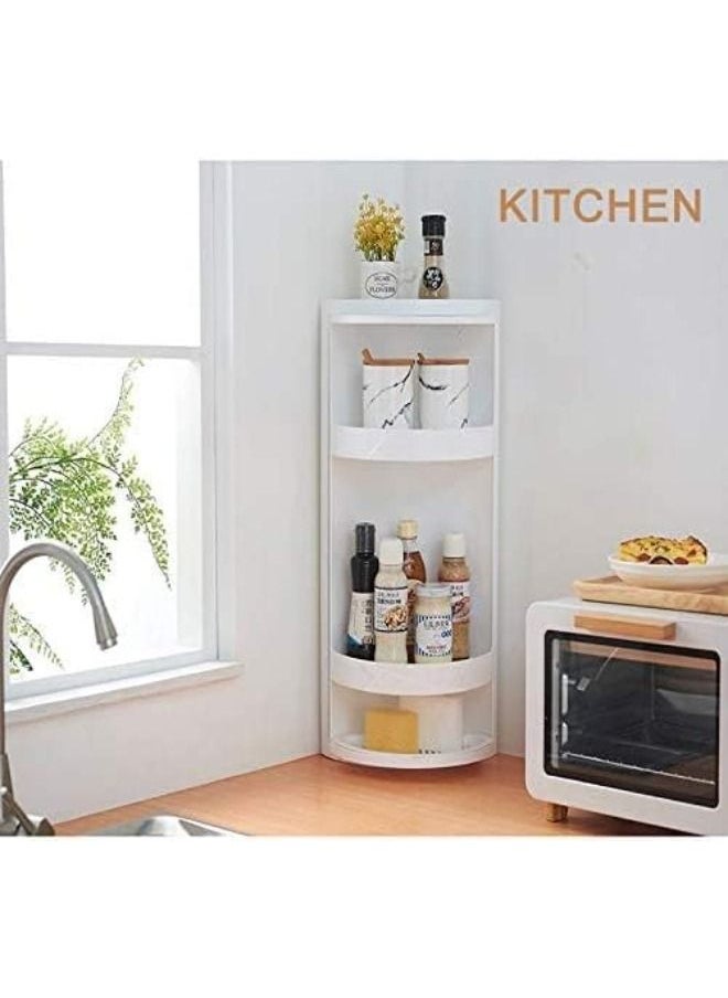 BELLSBERRY Bathroom Corner Cabinet Multifunction Kitchen Bathroom Corner Locker Rotating Triangle Shelf Kitchen Organizer Shelf  - Image 3