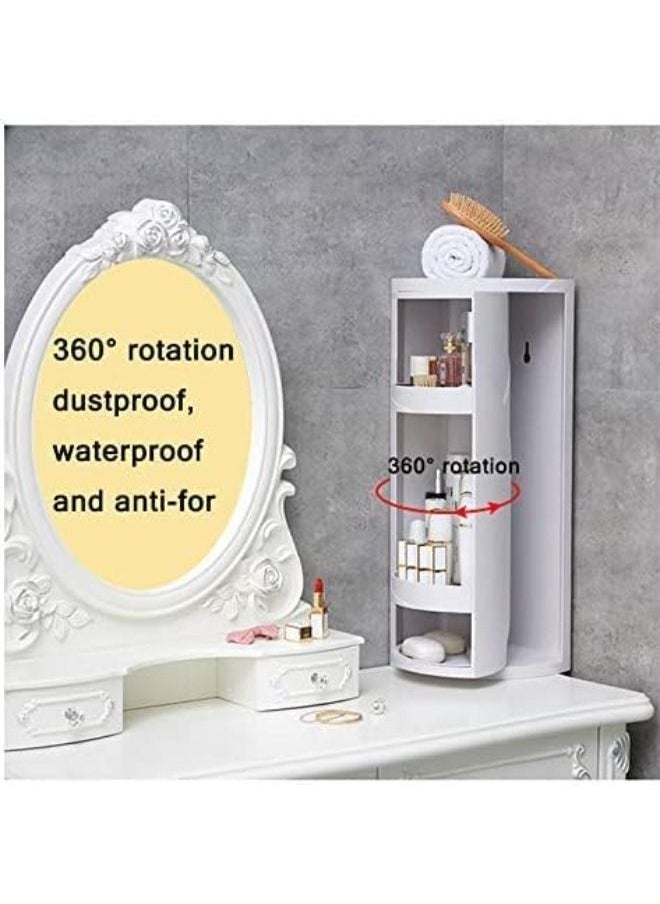 BELLSBERRY Bathroom Corner Cabinet Multifunction Kitchen Bathroom Corner Locker Rotating Triangle Shelf Kitchen Organizer Shelf  - Image 4