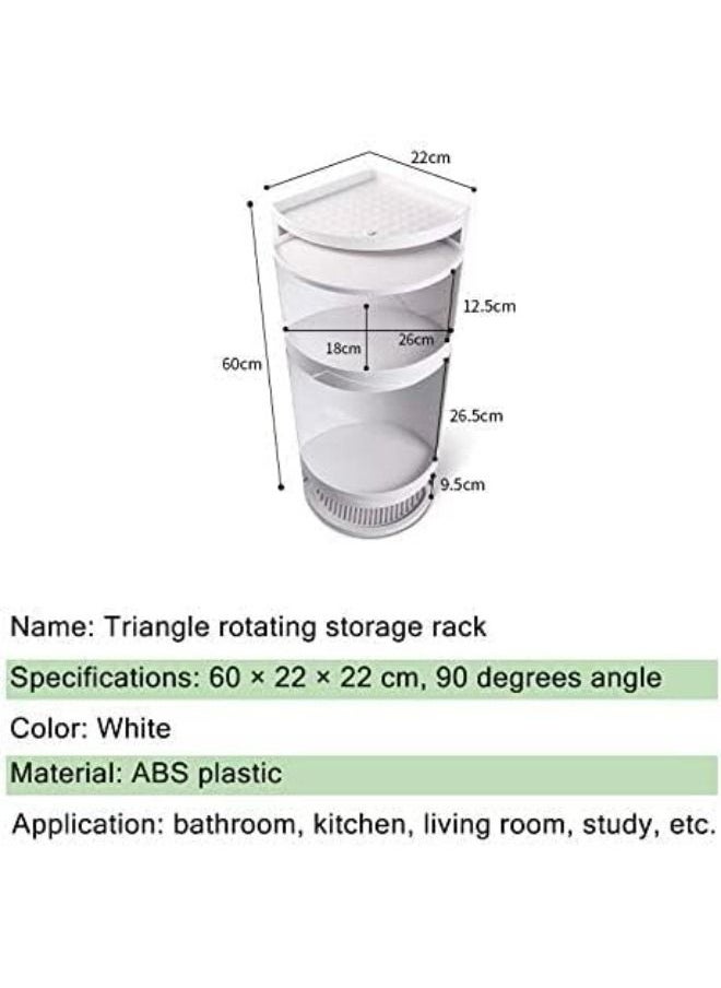 BELLSBERRY Bathroom Corner Cabinet Multifunction Kitchen Bathroom Corner Locker Rotating Triangle Shelf Kitchen Organizer Shelf  - Image 5