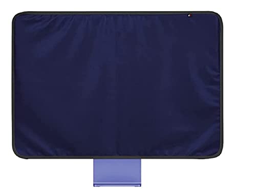 WESAPPINCcomputer Monitor Dust Cover for iMac 24”, PU Leather Protective Screen Dust Cover Sleeve with Rear Pocket Compatible with iMac 24 inch (24 inch, Dark Blue) - Image 2