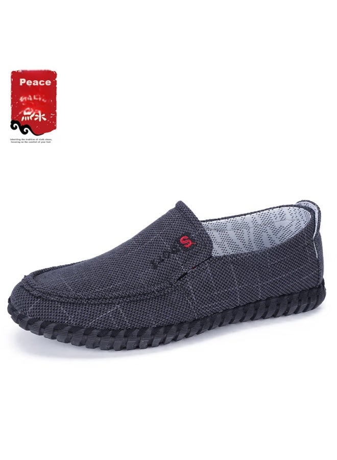Anglerfish Trendy Men's Casual Shoes, Dad Shoes, Old Beijing Cloth Shoes, Non-slip Breathable Soft-soled Ak33355, Black, Size 40 - Image 2