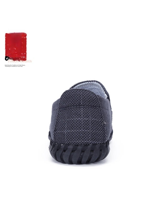 Anglerfish Trendy Men's Casual Shoes, Dad Shoes, Old Beijing Cloth Shoes, Non-slip Breathable Soft-soled Ak33355, Black, Size 40 - Image 3