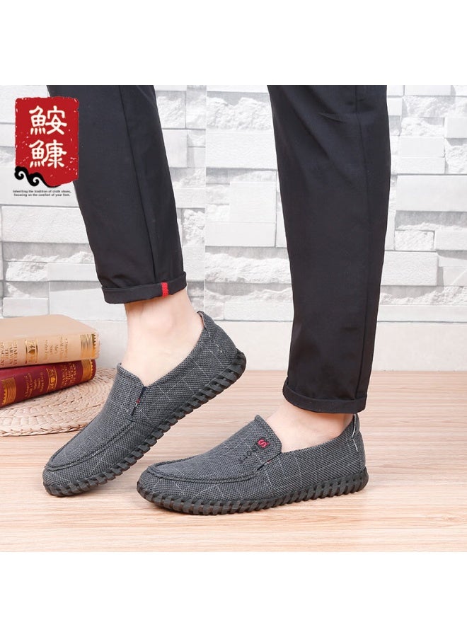 Anglerfish Trendy Men's Casual Shoes, Dad Shoes, Old Beijing Cloth Shoes, Non-slip Breathable Soft-soled Ak33355, Black, Size 40 - Image 5