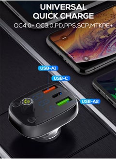 LDNIO محول راديو FM لاسلكي للسيارة بقوة 36 وات وشاحن سيارة عالمي مع شاحن سيارة سريع QC3.0 PD  - Image 5