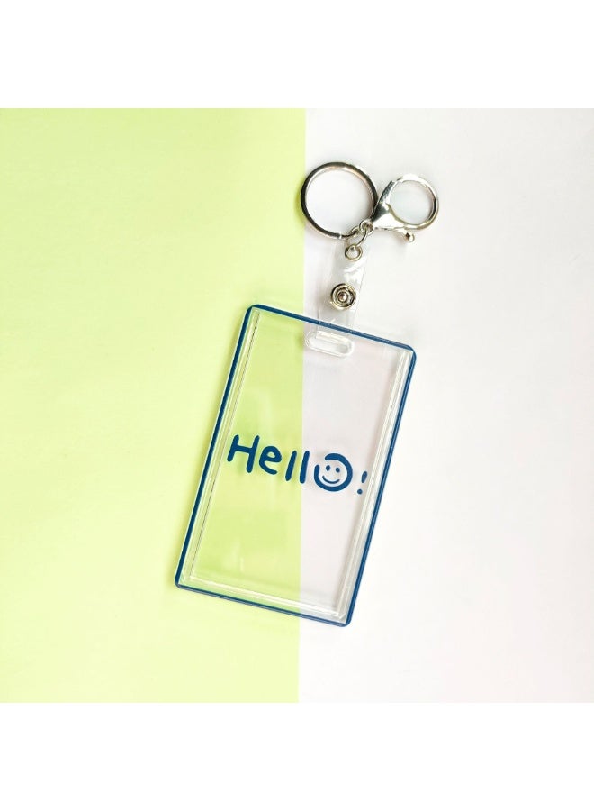 NIBEMINENT 1 - Piece Smiling Face Kpop Photo Card Holder Pendant Key Chain ID Badge Holder ID Card Holder Photo Card Protector for School ID Office ID Access Card for Women Girls