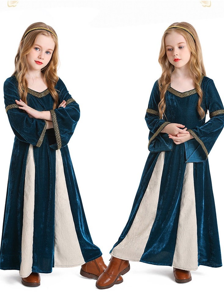 Al Aoyama girls retro medieval girls clothing,palace style trumpet sleeve long dress  - Image 2