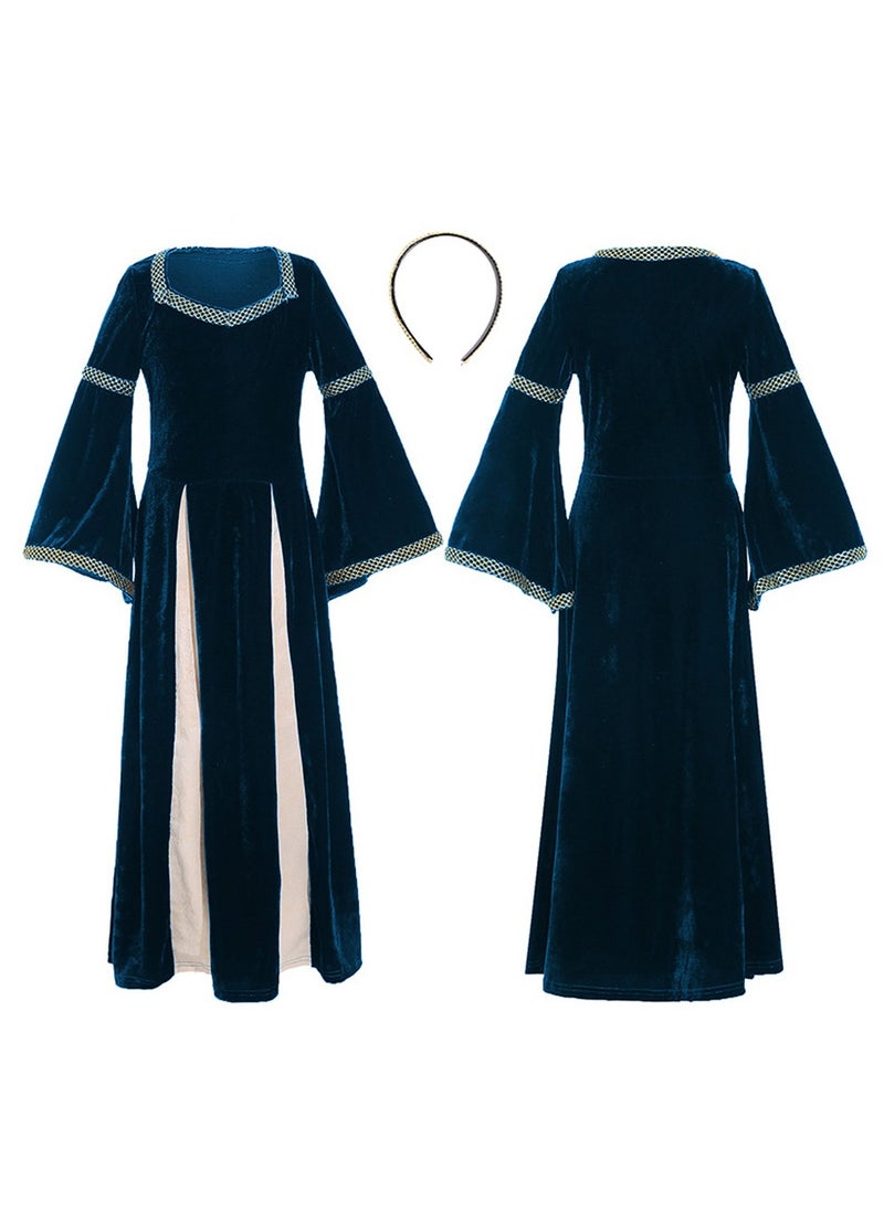 Al Aoyama girls retro medieval girls clothing,palace style trumpet sleeve long dress  - Image 5