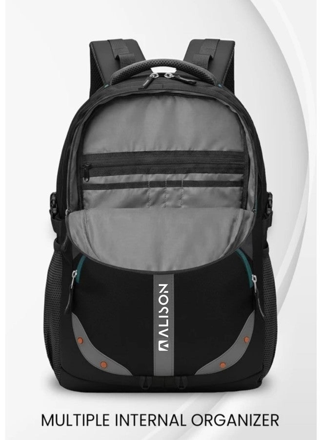 Alison Laptop Backpack,Business Travel with USB Charging Port,Water Resistant College Computer Bag for Women & Men Fits 15.6 Inch Laptop and Notebook (Black) - Image 4