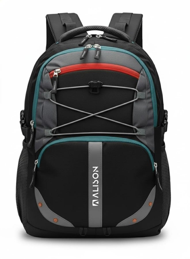 Alison Laptop Backpack,Business Travel with USB Charging Port,Water Resistant College Computer Bag for Women & Men Fits 15.6 Inch Laptop and Notebook (Black) - Image 1