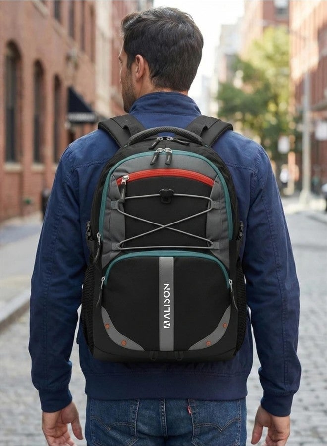 Alison Laptop Backpack,Business Travel with USB Charging Port,Water Resistant College Computer Bag for Women & Men Fits 15.6 Inch Laptop and Notebook (Black) - Image 5