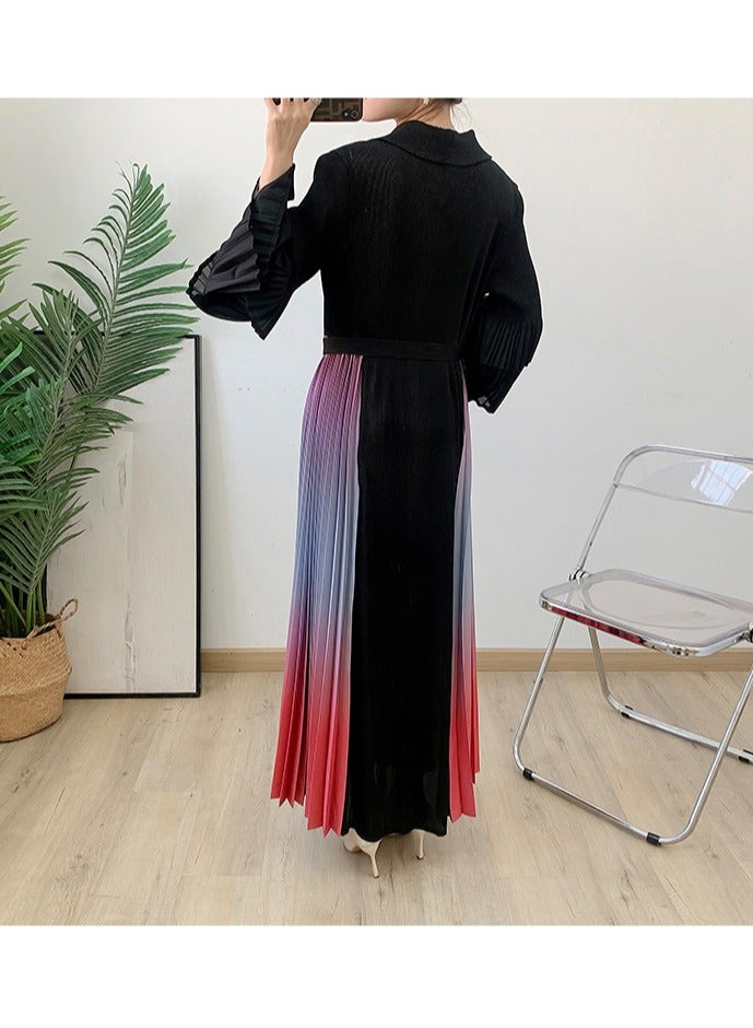 Shougu New Belt Collection Pleated Suit Collar Dress  - Image 2