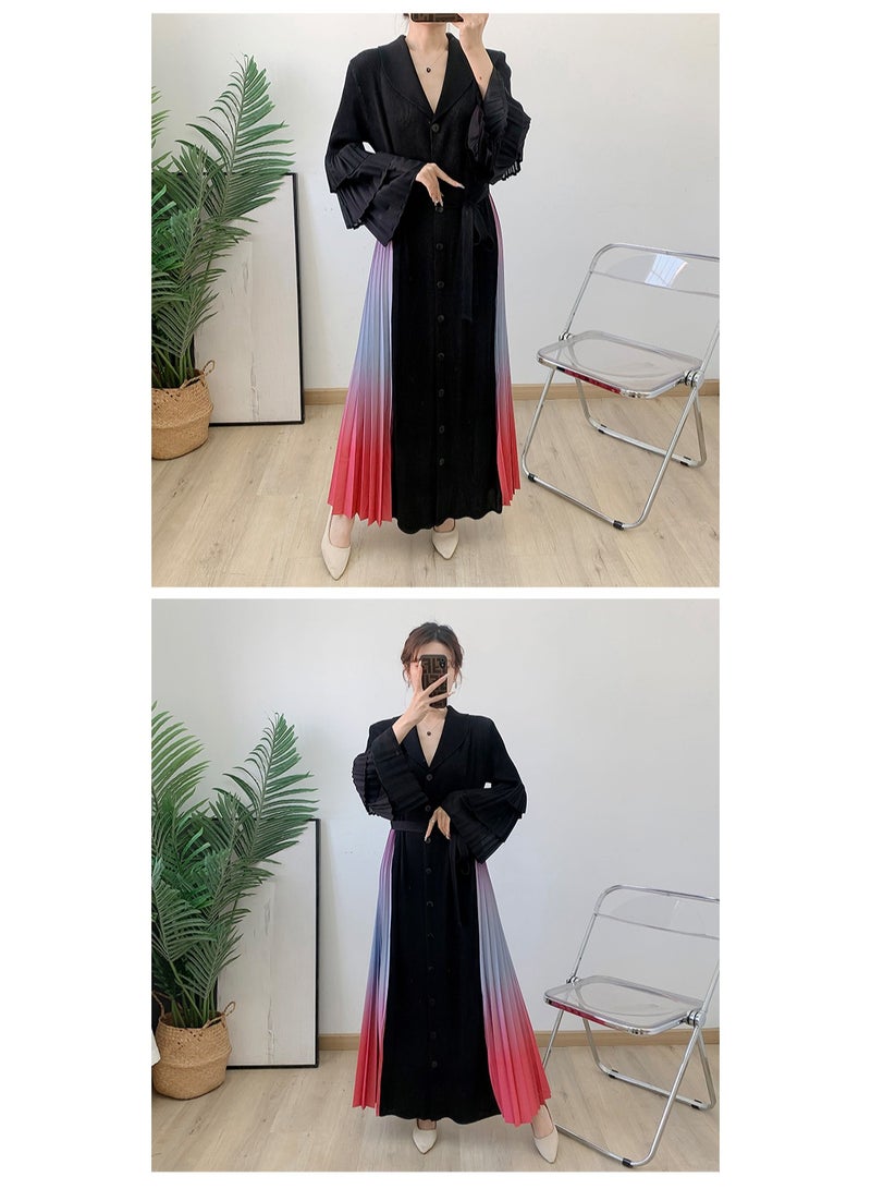 Shougu New Belt Collection Pleated Suit Collar Dress  - Image 4